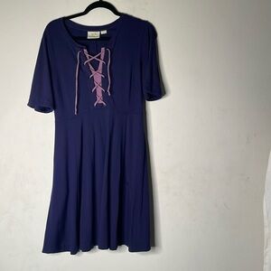 Maeve Purple Dress with Lace-Up Detail​